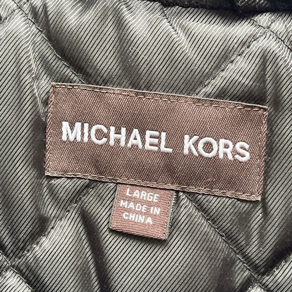 Michael Kors Pea coat Mens Large Black Wool Blend Button Up Utility Overcoat - Picture 2 of 9